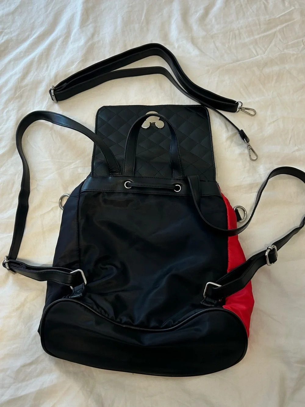 Disney Bradford Exchange Mickey Minnie Sweethearts Backpack Red Black Gray